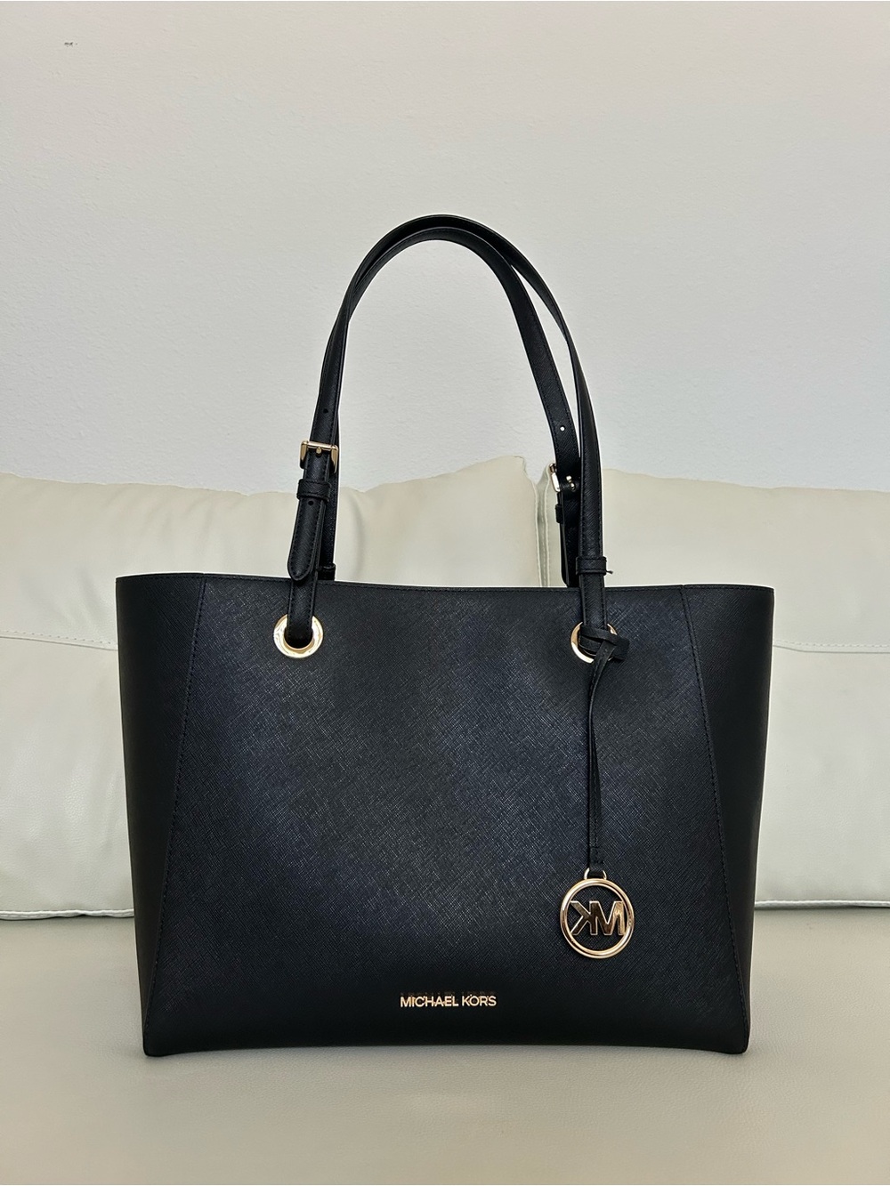 Michael Kors Black Saffiano Leather Tote with Laptop Compartment